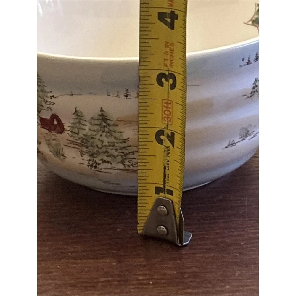 Maxcera‎ Snowville Christmas Farmhouse Candy Bowl Serving Bowl 6